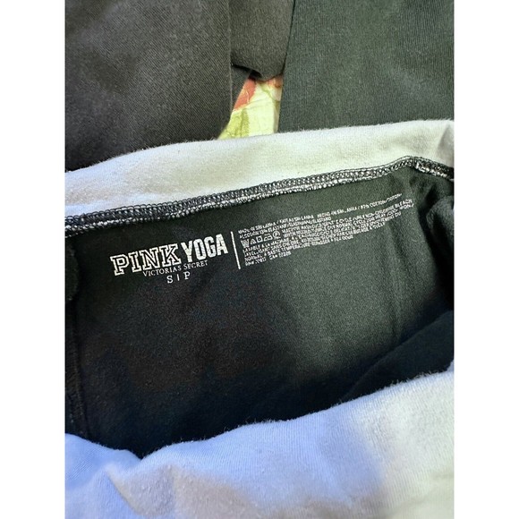 VICTORIA SECRET PINK Y2K LOT OF 2 LEGGINGS FOLDOVER YOGA BLACK Sz S SKINNY LEG - Picture 4 of 9